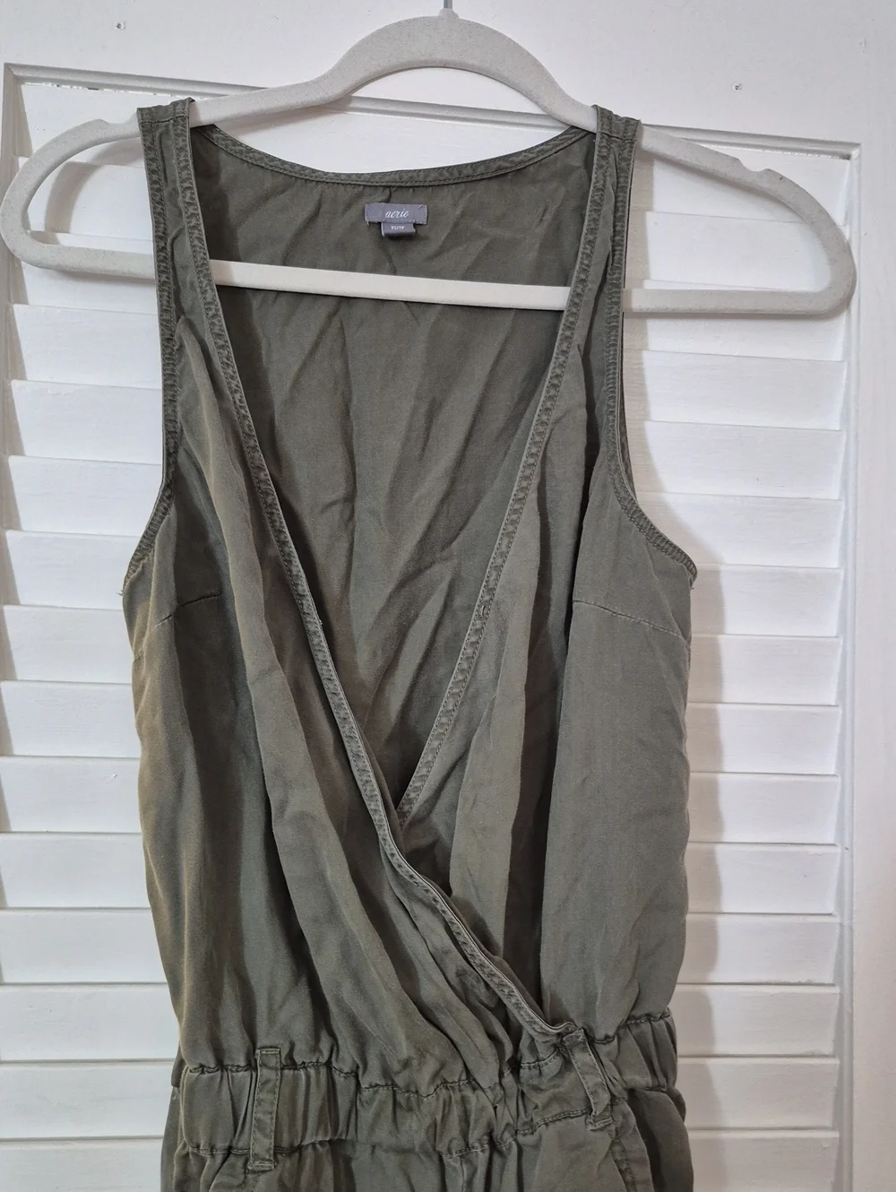 aerie Olive Utility Sleeveless Jumpsuit